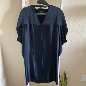 COS satin dress in deep navy